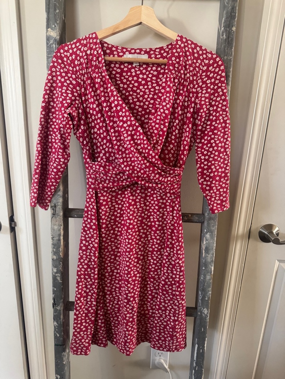 Pepper berry Red Floral Wrap Dress